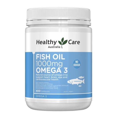Dầu cá Fish Oil 1000MG Omega 3 Healthy Care 400v - úc