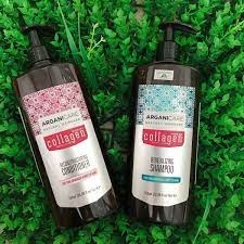 Cặp dầu gội xả Arganicare Collagen Shampoo cho tóc khô hư tổn 750ml - Pháp