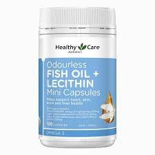 Viên uống dầu cá Fish oil+mầm đậu nành Lecithin Heathycare 120v- Úc