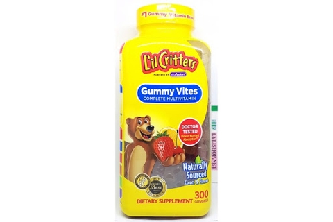 Kẹo Gummy Vites Lil Critters 300 viên cho bé từ 2y+ - Mỹ