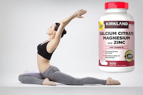 Viên uống Canxi Kirkland Citrate Magnesium& Zinc 500 viên- Mỹ