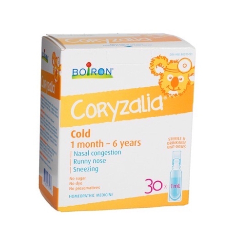 Muối uống vi lượng đồng căn BOIRON Coryzalia Cold cho bé 1 - 11 tuổi 30 ống - Canada