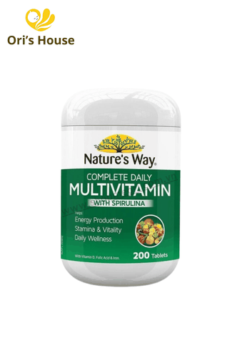 Vitamin tổng hợp & tảo biển Nature’s Way Multivitamin Spirulina 200 viên Úc