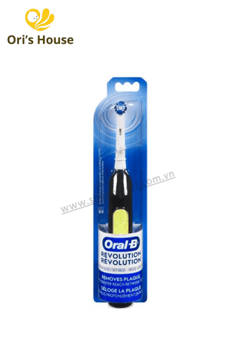Bàn chải pin Oral-Be Revolution màu đen, nút xanh lá- Mỹ