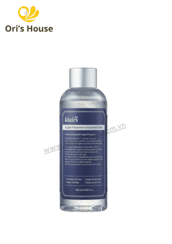 Nước hoa hồng Dear Klairs Su pple Preparation Unscented 180ml- Hàn Quốc