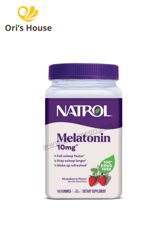 Kẹo dẻo giúp ngủ ngon vị dâu Natrol Gummies Melatonin 10mg 140v-Mỹ