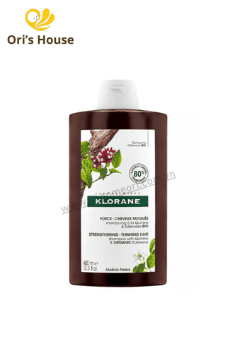 Dầu Gội Klorane Shampoo With Quinine Strengthening dành cho tóc gãy rụng, hư tổn 400ml- Pháp