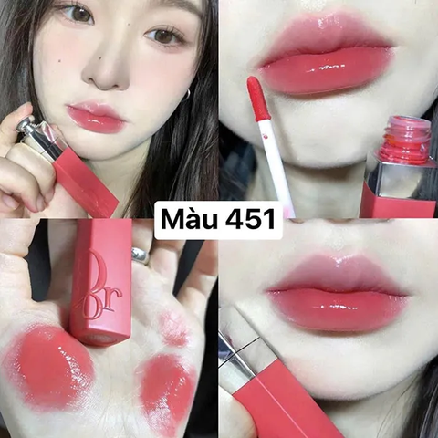Son kem Dior Addict Lip Tint Natural Coral 451 hồng cam san hô 5ml (unbox)- Ý