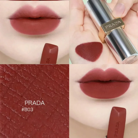 Son thỏi Prada Monochrome Hyper Matte B03 Mahogany màu đỏ đất- Ý