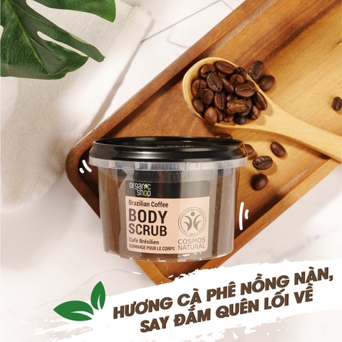 Tẩy da chết body Organic cafe 250ml- Nga