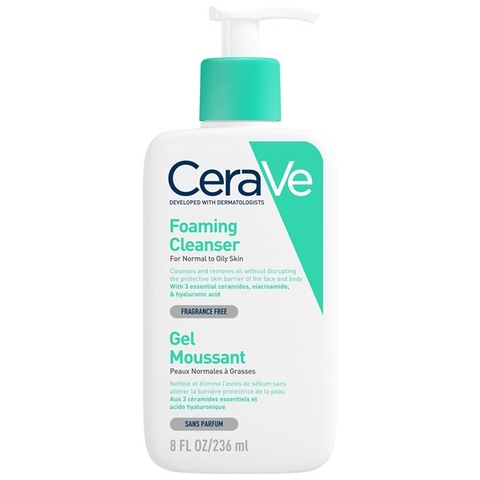 Sữa rửa mặt cho da thường và da dầu CeraVe Foaming Facial Cleanser - Pháp