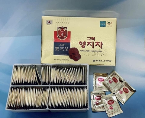 Trà Linh Chi Hòa Tan Buleebang Hàn Quốc hộp vàng 100 gói - Hàn