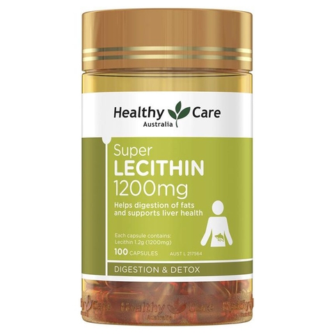 Mầm đậu nành Lecithin Healthy Care Detox 1200mg 100v - Úc