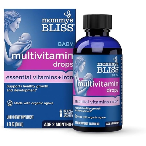 Vitamin tổng hợp hữu cơ Mommy's Bliss Baby Multivitamin + Iron Drops (dành cho bé từ 2 tháng tuổi) .