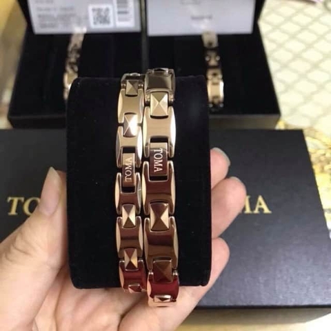 Vòng tay điều hòa huyết áp Toma 3M nam vàng hồng- Nhật