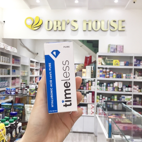 sale date t5/25 Serum Timeless Hyaluronic Acid cấp nước, dưỡng ẩm da 30ml (xanh trắng)- Mỹ