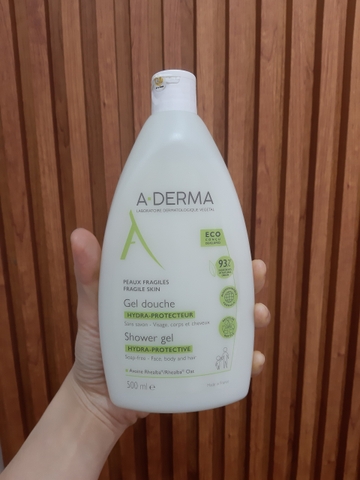 Gel tắm gội A-derma Moissant trị chàm bé 2y, trị mụn lưng cho người lớn 500ml- Pháp