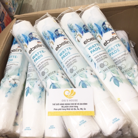 Bông tẩy trang Ebelin wattepads 140 miếng - Đức