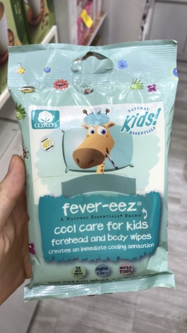 Khăn lau hạ sốt Fever-eez Natural Essentials 32m- Mỹ