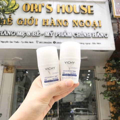 Lăn khử mùi cho da nhạy cảm Vichy trắng Deodorant 24H 50ml - Pháp