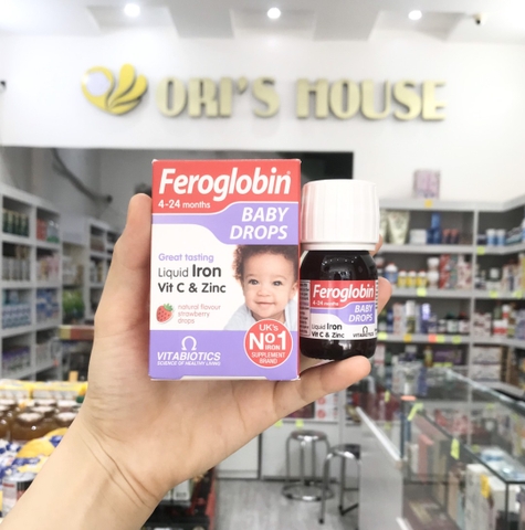 Sắt Feroglobin Vitamin C + ZinC Baby Drops Anh 4-24m 30ml - Anh