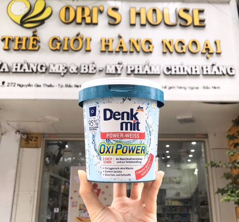 Hộp bột tẩy quần áo trắng Denkmit Oxy Power 750g - Đức