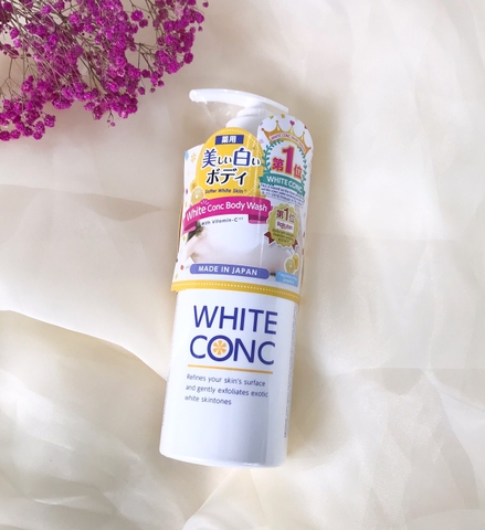 Sữa tắm trắng da White Conc Body Shampoo 600ml chai vòi - Nhật