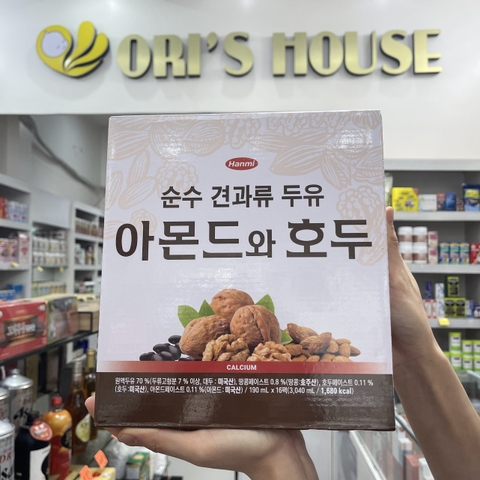 Lốc sữa đậu đen, hạnh nhân, óc chó Hanmi 16x190ml/hộp- Hàn