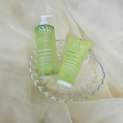 Gel rửa mặt SVR Sebiaclear Gel Moussant da dầu, nhạy cảm màu xanh lá (mẫu mới) 200ml tuýp- Pháp