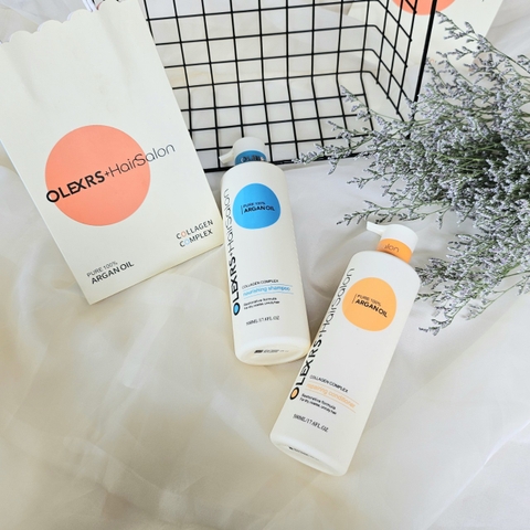 Cặp gội xả Olexrs ArganOil Hair Salon phục hồi hư tổn, giảm gãy rụng - Anh