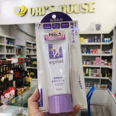 Kem tẩy lông thảo dược Epilat Kracie lavender dành cho da nhạy cảm 150g- Nhật