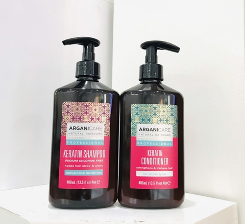 Dầu gội xả phục hồi tóc Arganicare Keratin Shampoo 400ml- Pháp
