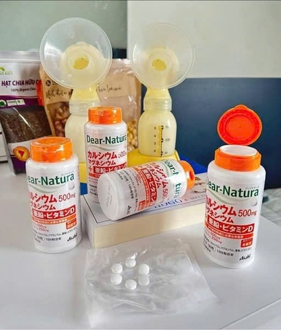 Viên canxi hữu cơ Dear Natura bổ sung Canxi Mg Kẽm Vitamin D lọ 180v 30 ngày- Nhật