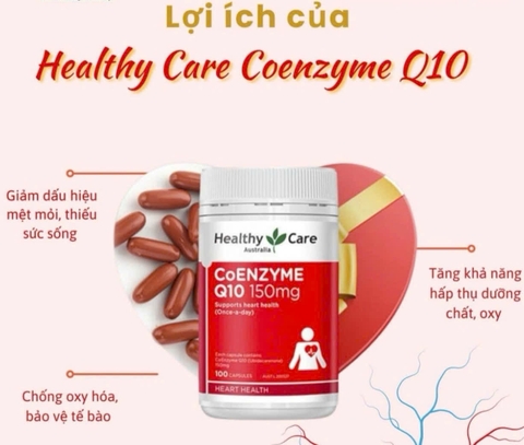 Viên uống bổ tim CoEnzym Q10 Healthy Care 150mg 100 viên- Úc
