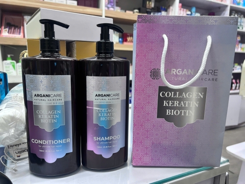 Dầu xả Arganicare Collagen Keratin Biotin Conditioner cho tóc hư tổn, tóc khô 750ml- Pháp