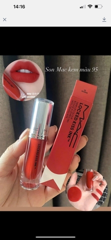 Son kem lì Mac Locked Kiss Ink 95 Vicious Rouge À Lèvres 24h 4ml fullbox