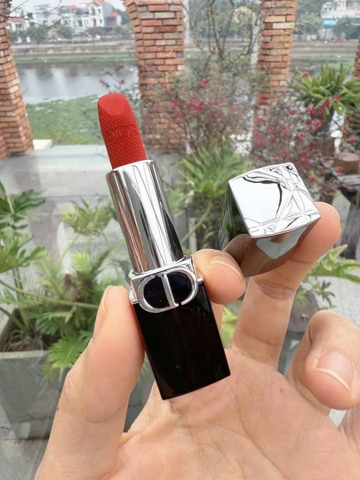 Son Thỏi Dior 777 Fahrenheit Velvet Finish Mini Màu Đỏ Cam 1.5g nobox- Pháp