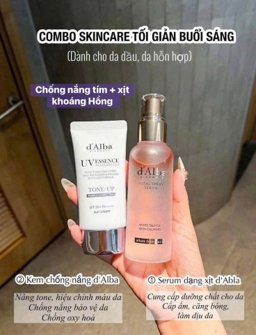 Combo 1 xịt khoáng-1 kcn D'alba- Hàn Quốc