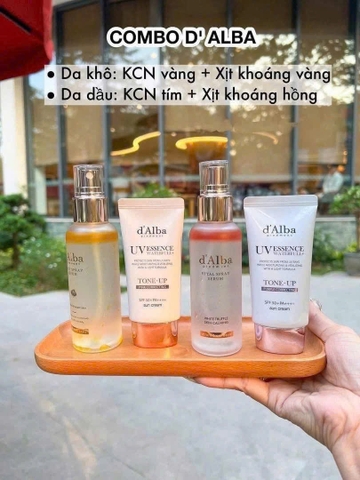 Combo 1 xịt khoáng-1 kcn D'alba- Hàn Quốc