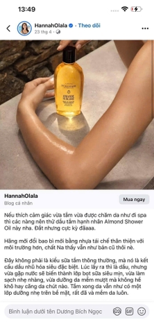 Dầu tắm hạnh nhân L'occitane 50ml mẫu mới- Pháp