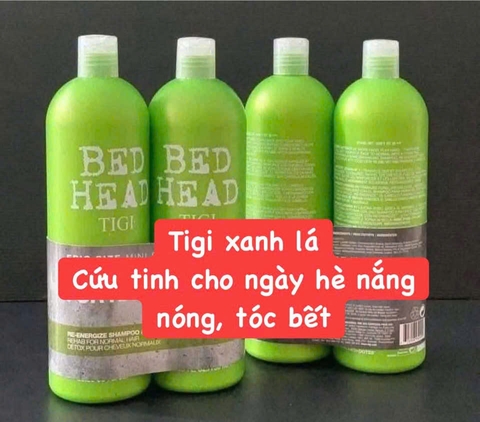 Cặp gội xả Tigi xanh lá cho tóc thường, tóc dầu- Mỹ