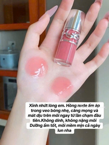 Son Dưỡng YSL Loveshine Plumping Lip Oil Gloss 02 Lucky Moonstone Màu Hồng Nhạt- Pháp