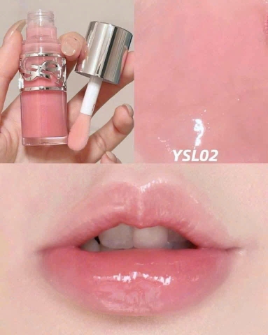 Son Dưỡng YSL Loveshine Plumping Lip Oil Gloss 02 Lucky Moonstone Màu Hồng Nhạt- Pháp