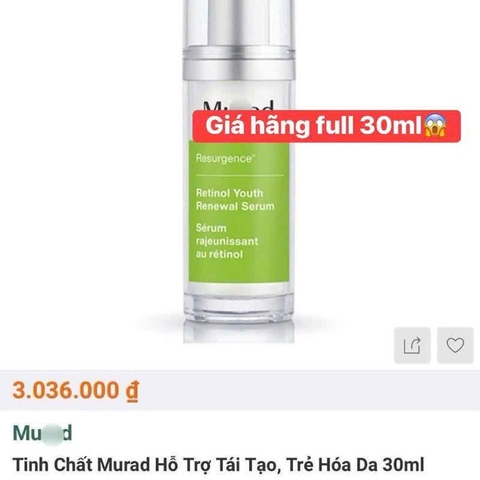 Tinh Chất Hồi Sinh Da Lão Hóa Murad Retinol Youth Renewal Serum 30Ml- Mỹ