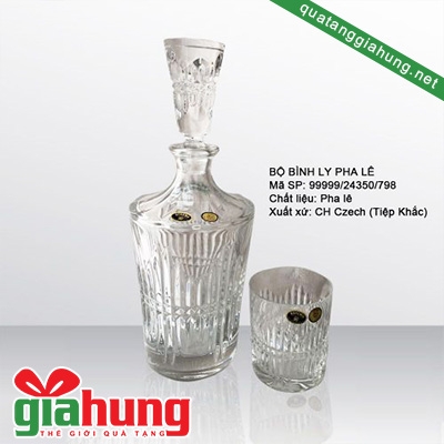 Bộ bình cốc đựng rượu bằng thủy tinh Bohemia 014