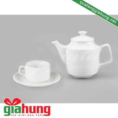 BỘ ẤM TRÀ GỐM SỨ MINH LONG JASMINE TRẮNG 0.7 L - 036