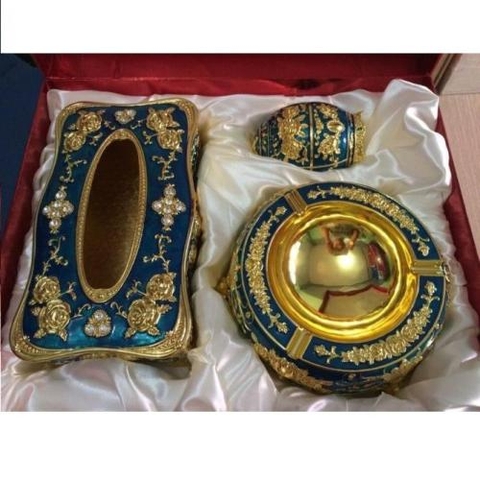 Bộ khăn giấy mạ vàng 013