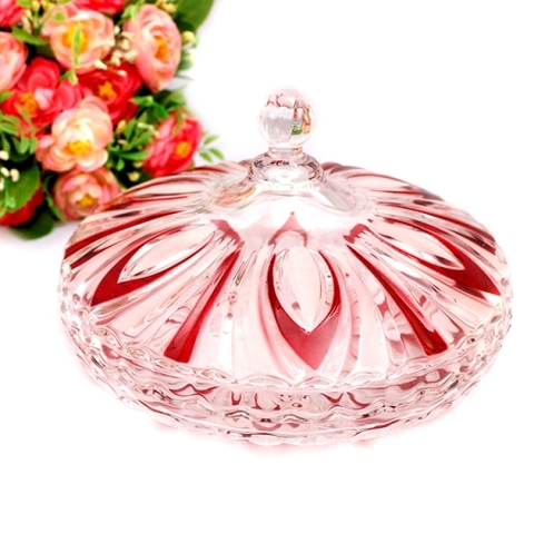 Đĩa đựng mứt pha lê 080