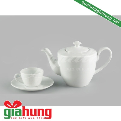 BỘ ẤM TRÀ GỐM SỨ MINH LONG DAISY TRẮNG 0.45 L - 022