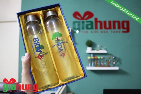 Bộ quà tặng bình nước thủy tinh của BIDV - CHI NHÁNH THÁI HÀ